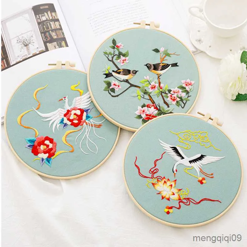 Chinese Style Products Singing Birds Embroidery DIY Needlework Lovely Crane Needlecraft for Beginner Cross Stitch R230804