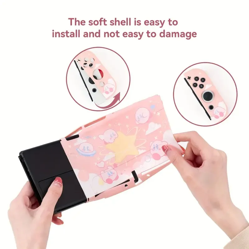 Kirby Nintendo Switch Case Kirby Switch Case Custom Switch Case Nintendo  Switch Skin Nintendo Switch Shell Pink Switch Case 