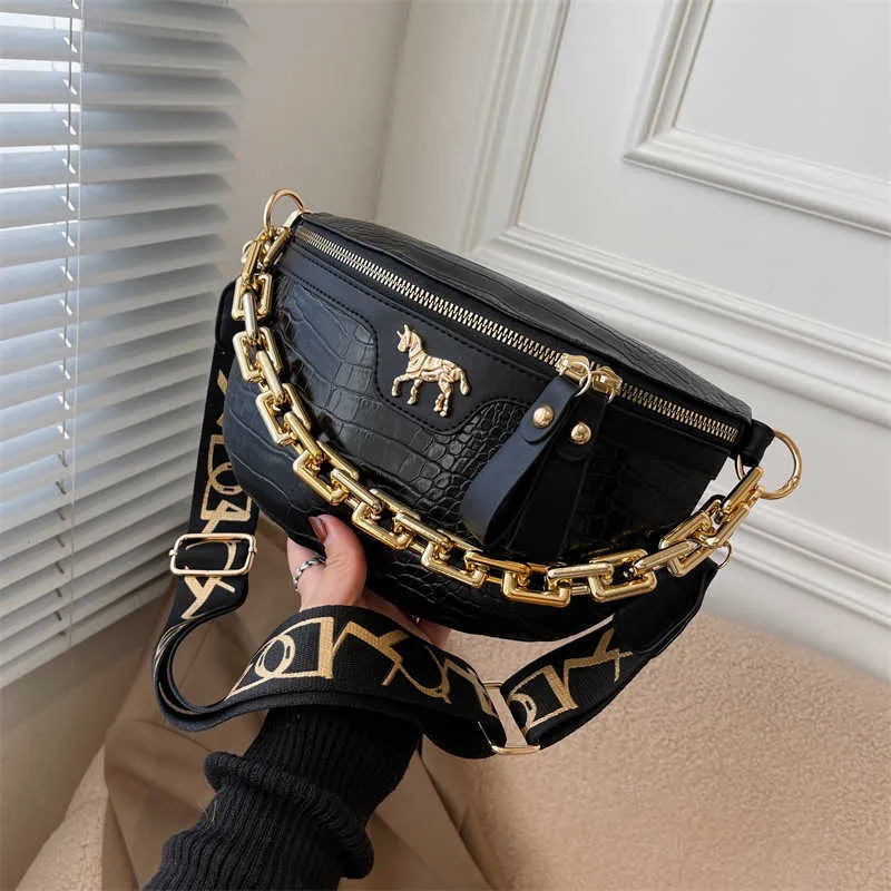 HBP Crossbody väskor Evening Bag Women Fashion Chain Midja Läder Fanny Pack Designer Handväskor Kvinnliga bältesresor Bröst 220811