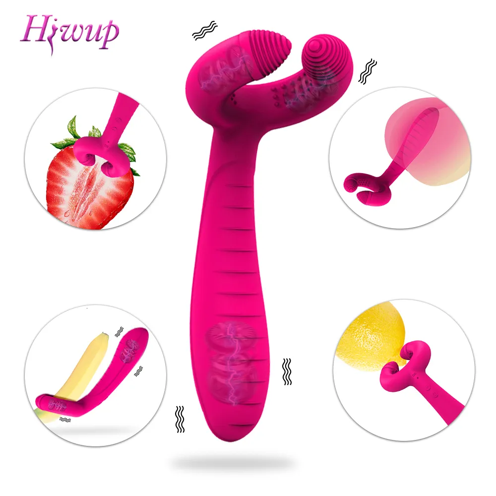Vibromasseur Double Lapin - Stimulation Point G Et Clitoris - 6 Vitesses - Silicone Rose - Neuf