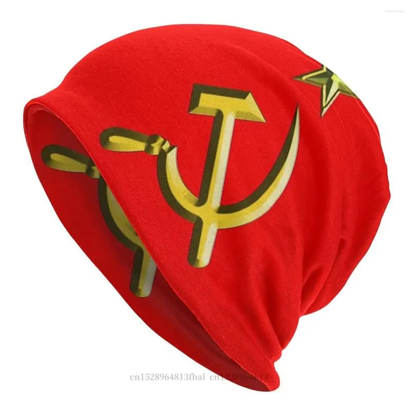 Basker Ryssland Sovjetunionen kommunist Sovjetunionen Bonnet Homme Fashion National Skullies Beanies Caps Creative Fabric Hats