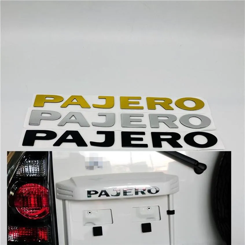 3 Colors For Mitsubishi Pajero Emblem Rear Trunk Tailgate Logo Nameplate Car Stickers 22CM262d