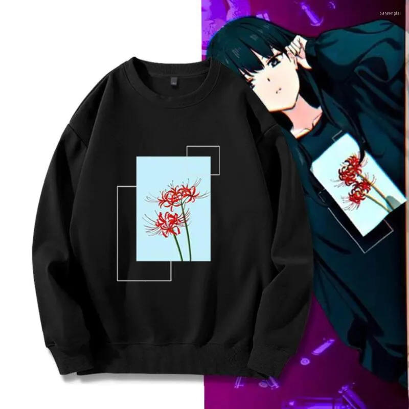 Hommes Hoodies Anime Lycoris Recoil Chisato Nishikigi Casual Col Rond Sweat À Capuche Sweat Manteau Hommes Femmes Automne Unisexe Lâche Veste Cosplay