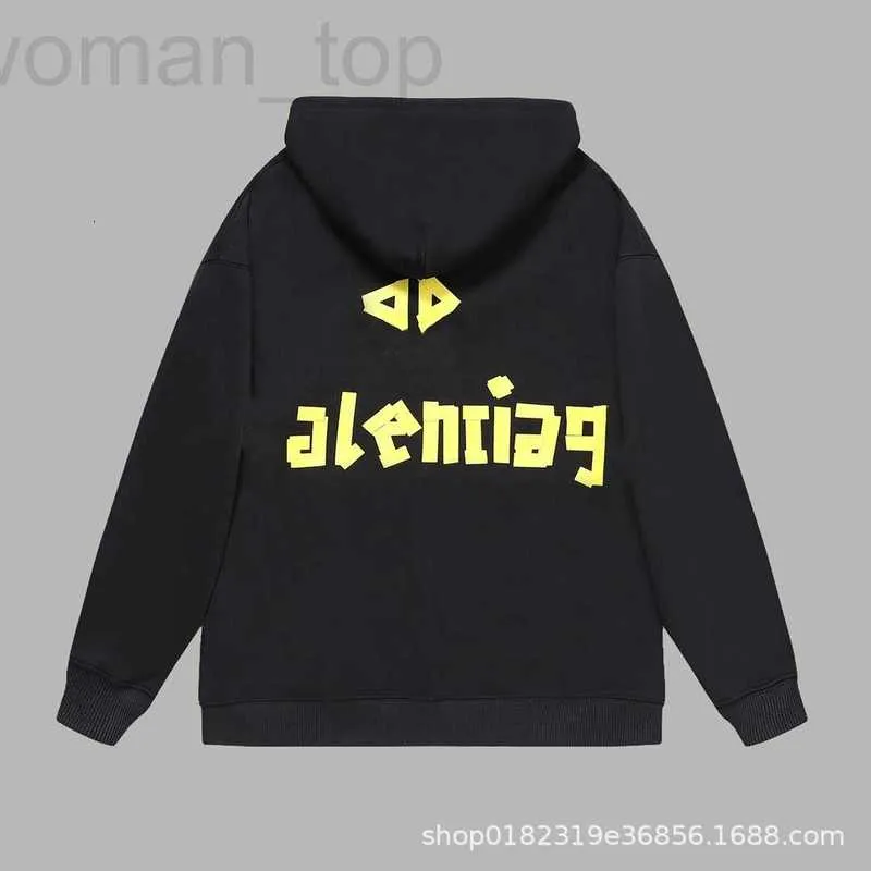 Heren Hoodies Sweatshirts Designer High Edition B Home Paris Tape Gedrukte Rits Hoodie Gewicht Losse Paar Trui 8BOI