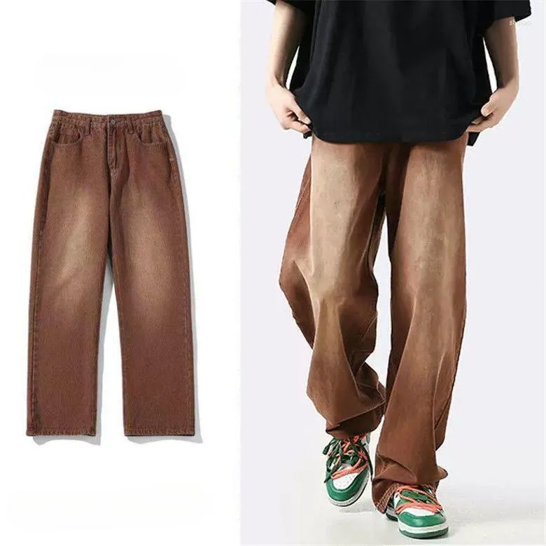Riolio Men's Loose JeansHigh Street vibe Trend Brand American Teen Casual Pants  Baggy Wide Leg Pants y2k jeans Brand Men's Clothing