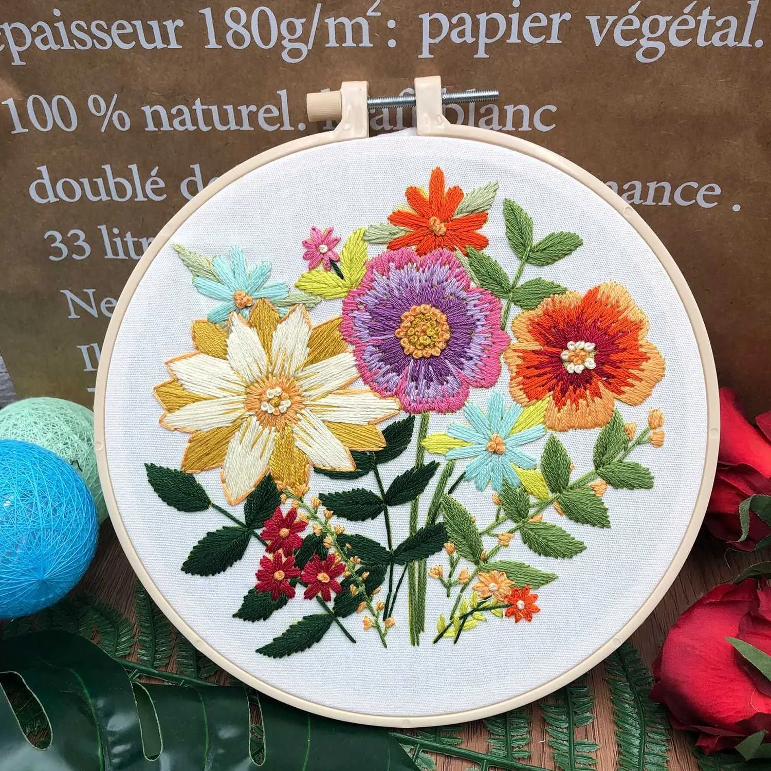 DIY Embroidery Kit - Beginner Cross Stitch Set, Chinese Style