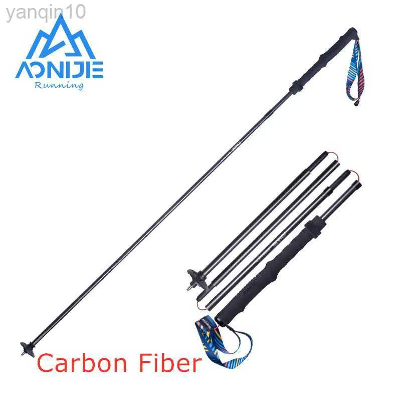 Trekking słupy Aonijie Ultralight Carbon Trekking Boles Składanie laski na zewnątrz sportowe wędrówki Ultra Trail Running Scous E4204 HKD230804