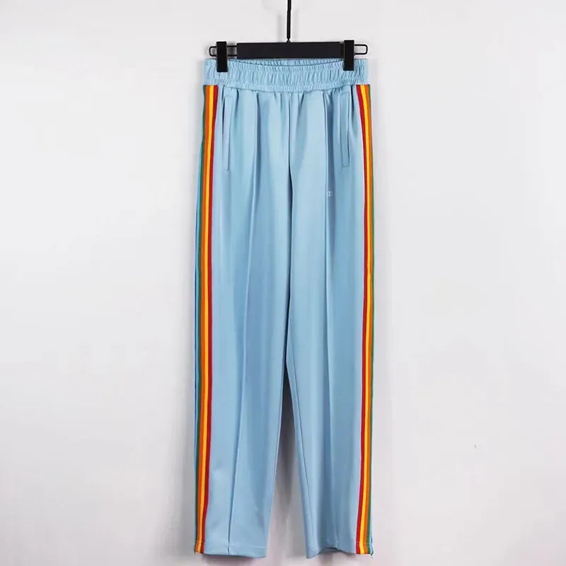 Modna palmowa tęczowe spodnie w paski proste nogi dresowe presie męskie misel swobodny luźne marka mody ins para spodni hurtowy projektant