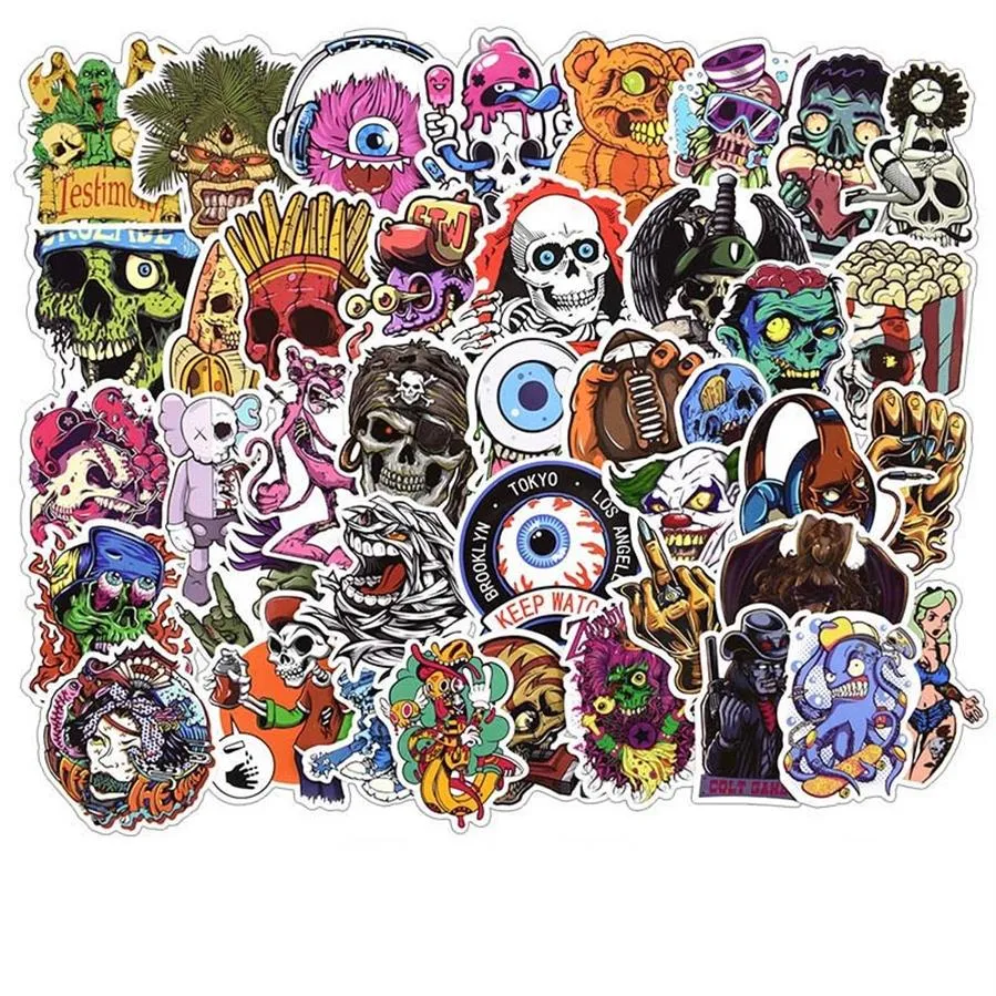 100st DIY Sticker Lot Horrible Stickers Affischer för Graffiti Skateboard Snowboard Laptop Bagage Motorcykelcykel Hem Dekal Hallo287R