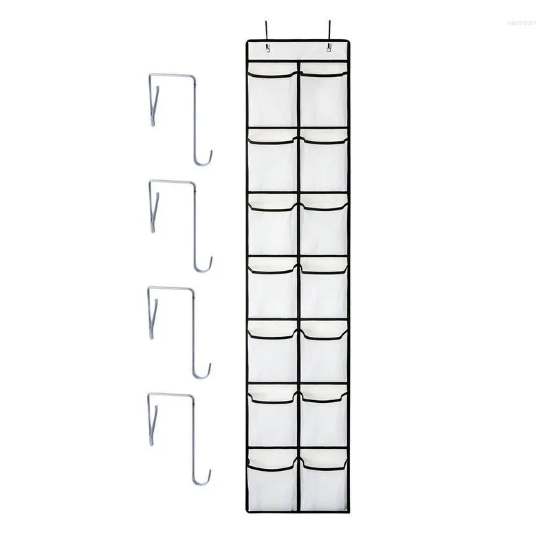 Storage Boxes Over Door Shoe Organizer 12 Grids Rack Large Pocket Holder With 4 Strong Hooks