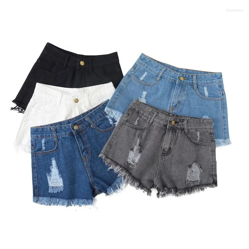 Short jeans feminino cintura alta rasgado curto