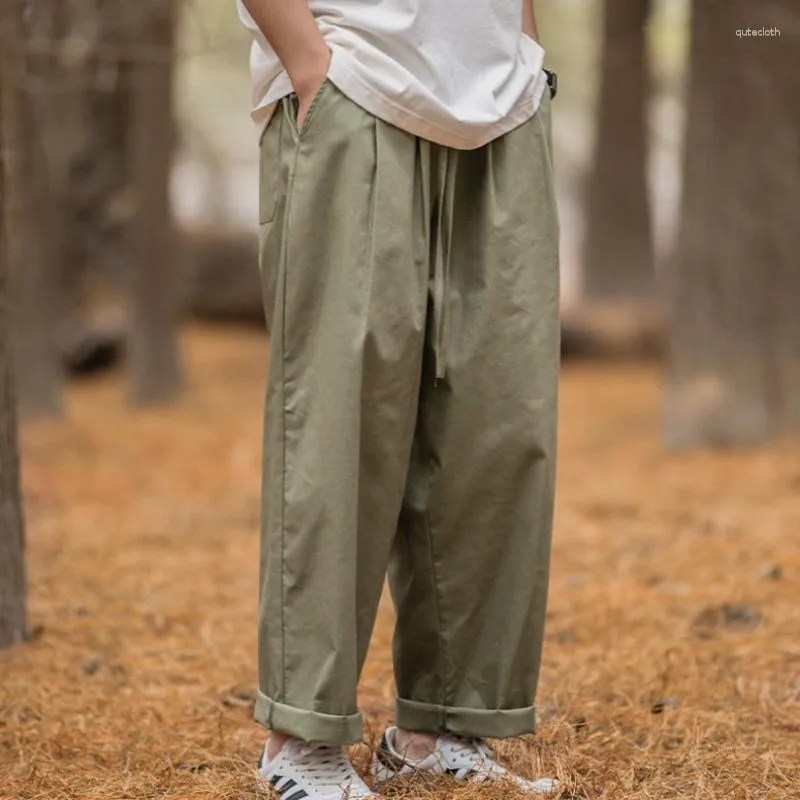 남자 바지 4 색 캐주얼 남성 패션 대형 넓은 다리 일본 스트리트웨어 힙합 느슨한 스트레이트 남성 바지