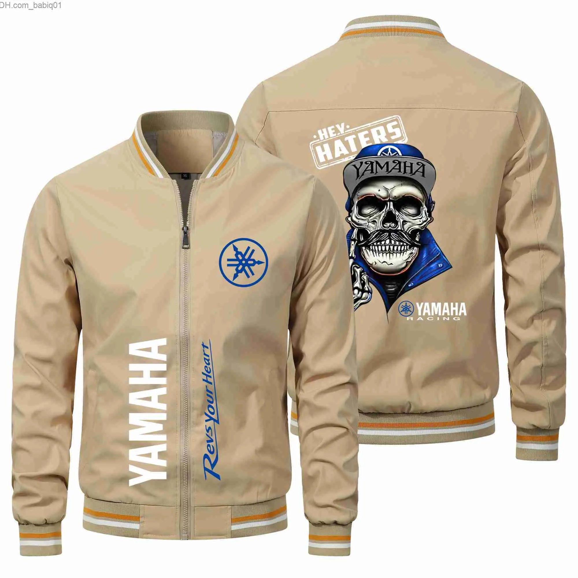 Herrjackor 2023 Autumn New Yamaha Motorcykeljacka Hip-Hop Harajuku Bomber Jacket Motocross Sports Biker Jacket Yamaha Racing Team Jacket T230804