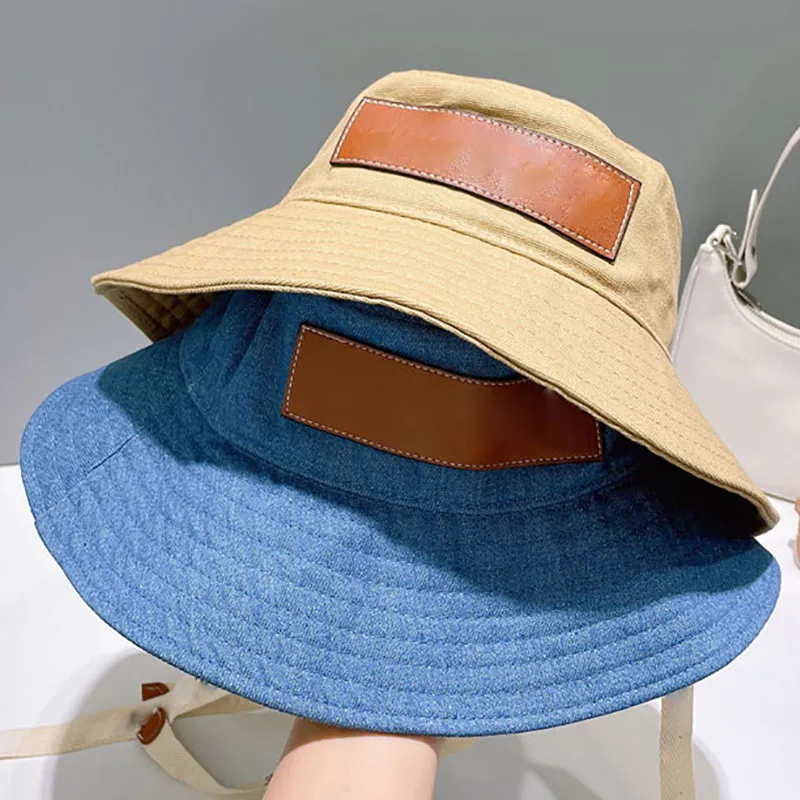 Fashion Leisure Sub Ladies Fisherman Hat Solid Color Canvas Flat Top Duże brzegi wiadra na zewnątrz popularny bob hat