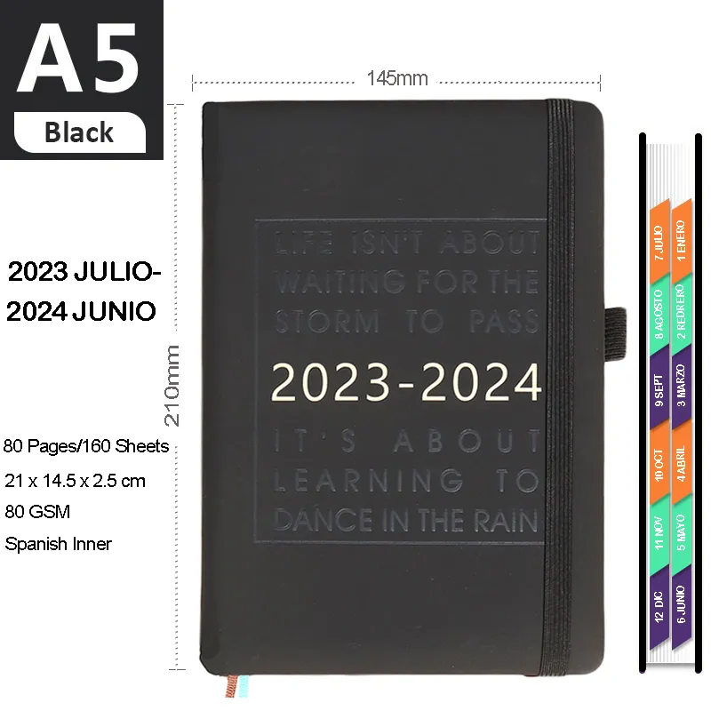 Anteckningar 20232024 Spanish Planner Notebook A5 Agenda Daily Schedor Journal Diary Office School Supplies Accessories Stationery 230803