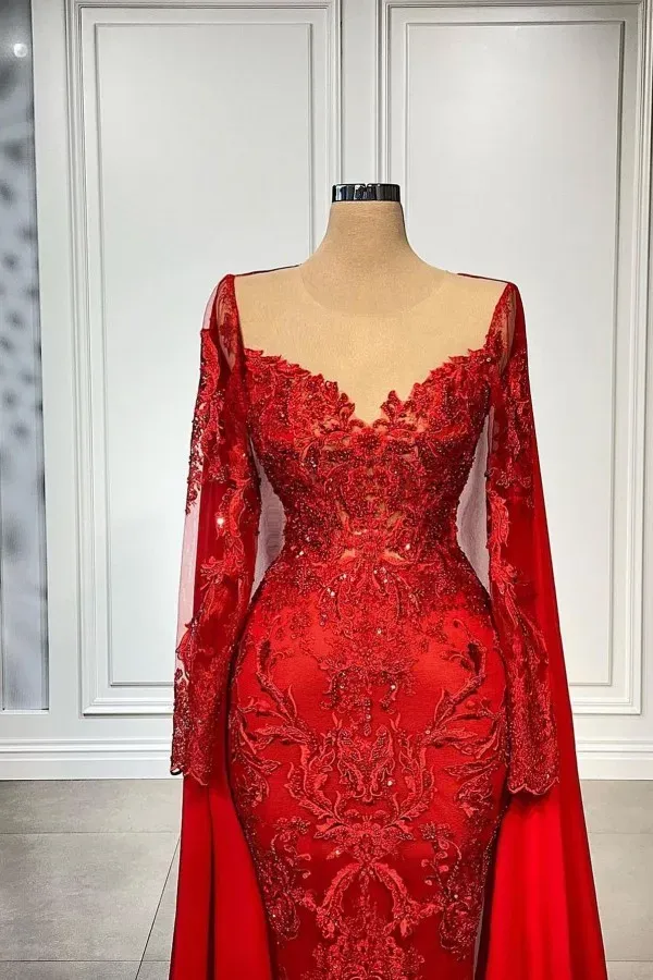 Robes de soiree de sirene musulmane robes formelles enveloppe rouges usure de bal inspiree arabe turque usure unique
