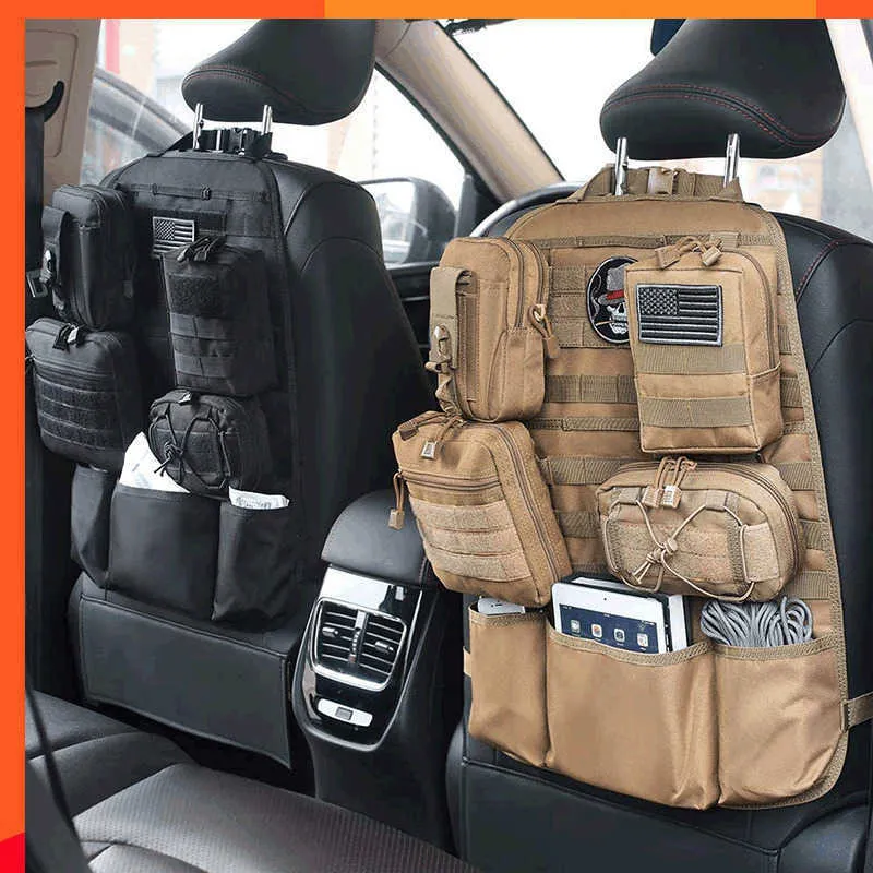 Nouveau siège arrière de voiture organisateur accessoires tactiques armée Molle poche sac de rangement militaire extérieur auto-conduite chasse siège housse sac