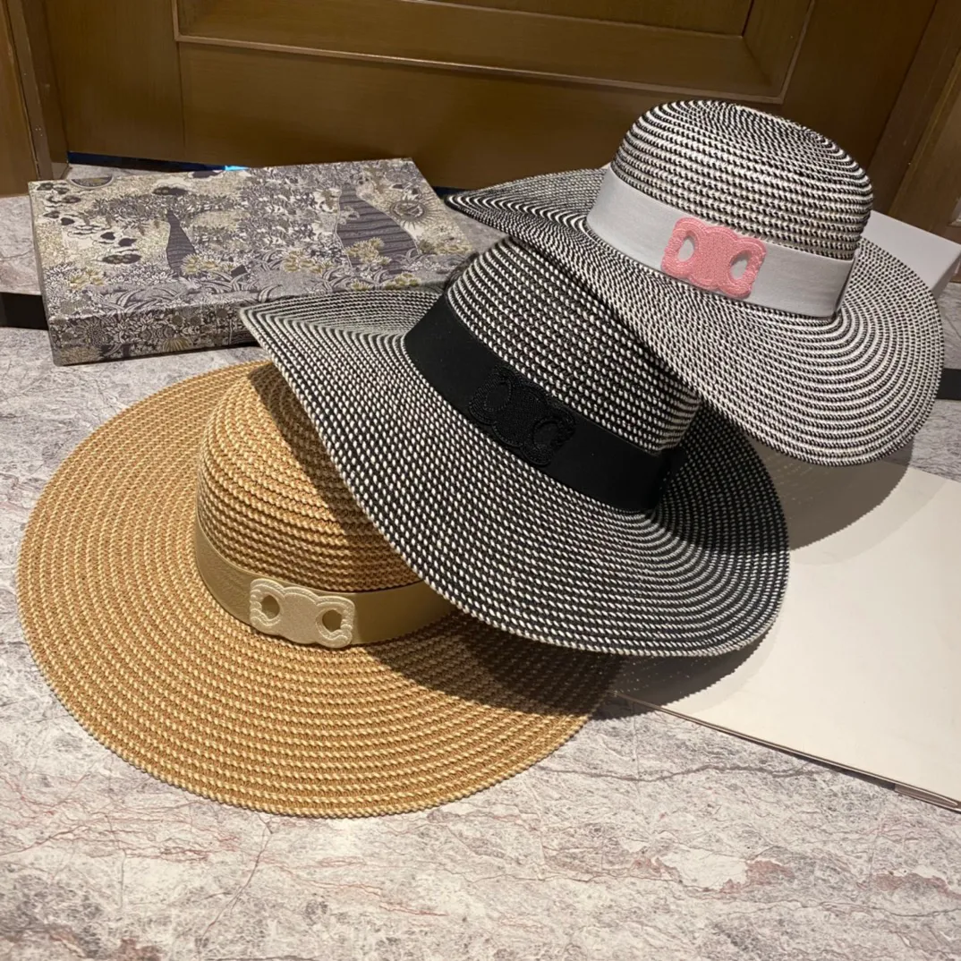 Elegant Pearl Straw Sun Hat - Wide Brim Lace Design, UPF  display picture 2