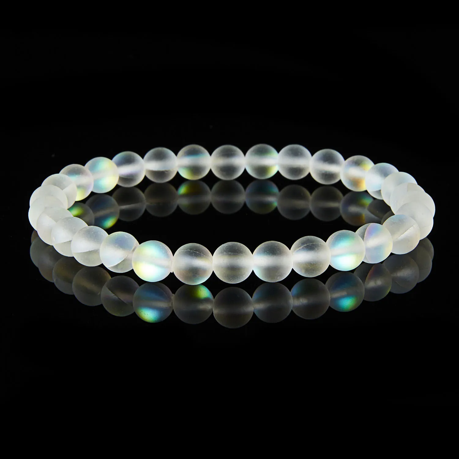 Mermaid Glass Crystal Moonstone Strand Multicolor Labradorite Stone Beaded Bracelet Handmade Wristband Gifts Jewelry