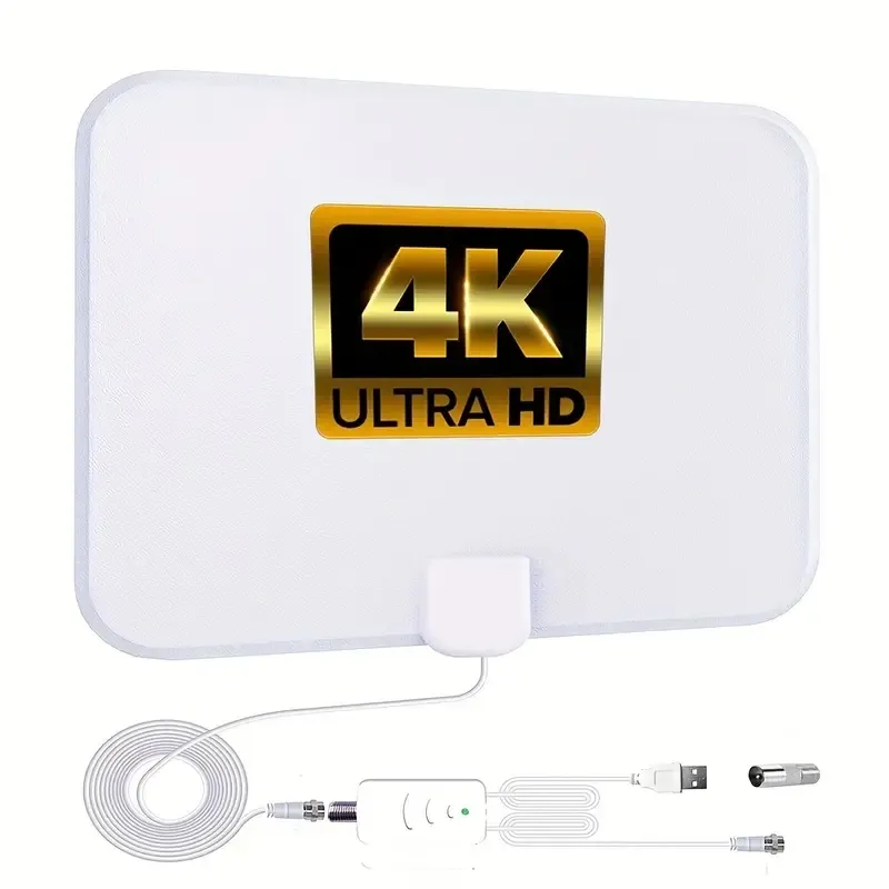 250+ Mile Long Range Indoor TV Antenna with Signal Booster and 13ft Cable - Enjoy Crisp 4K Digital TV and Local Channels