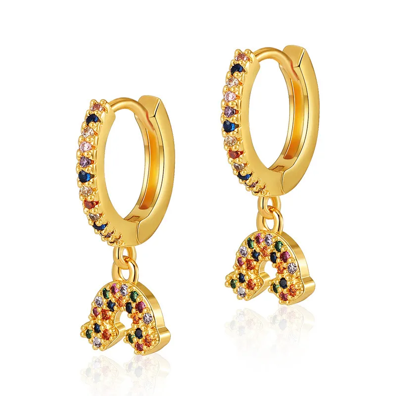 earrings Foreign trade exclusive color zircon cloud creative design fashion niche earrings plated with 18K real gold small fresh earrings