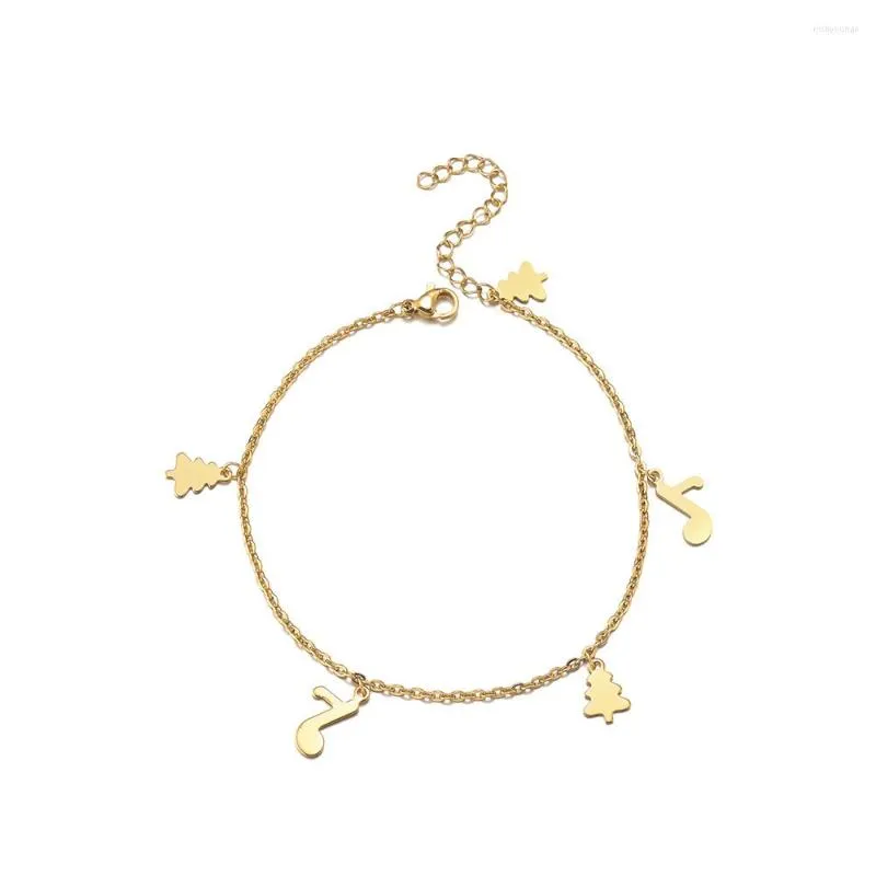 Cavigliere Bracciale Sulla Gamba Acciaio Inossidabile Piede Donna Caviglia Musica Albero Pendenti Moda Semplice Gioielleria Goccia Regalo