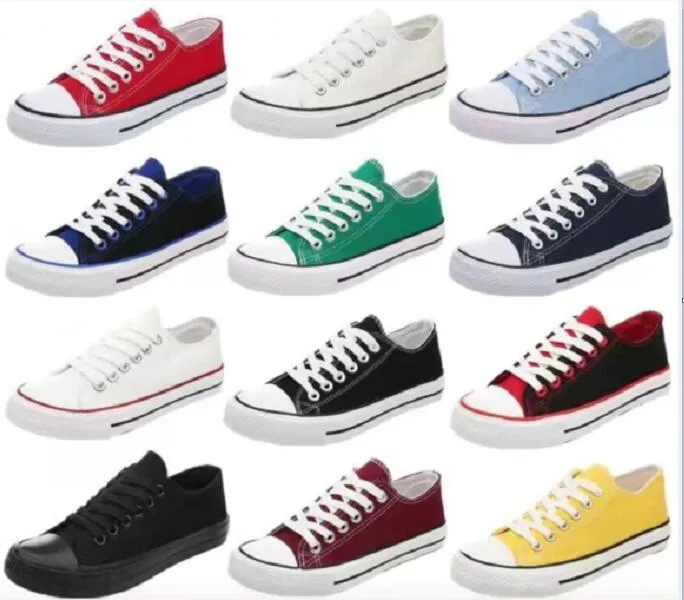 Venta caliente Envío Gratis Nuevos Hombres Mujeres Zapatos Planos Ocasionales Con Cordones Zapatos Deportivos de Lona de Alta Calidad All Star Zapatillas de Deporte de Moda Tamaño EUR35-45