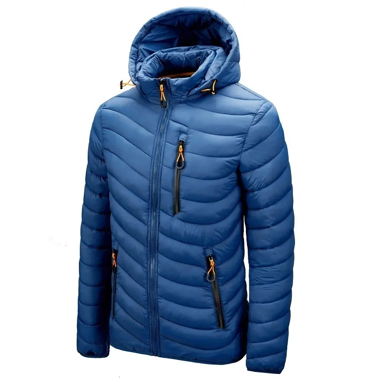 Heren Jassen Warme Jas Mannen Windjack 2023 Lente Herfst Hooded Parka Mode Toevallige Lichtgewicht Katoenen Gewatteerde Jas Mannelijke 230803