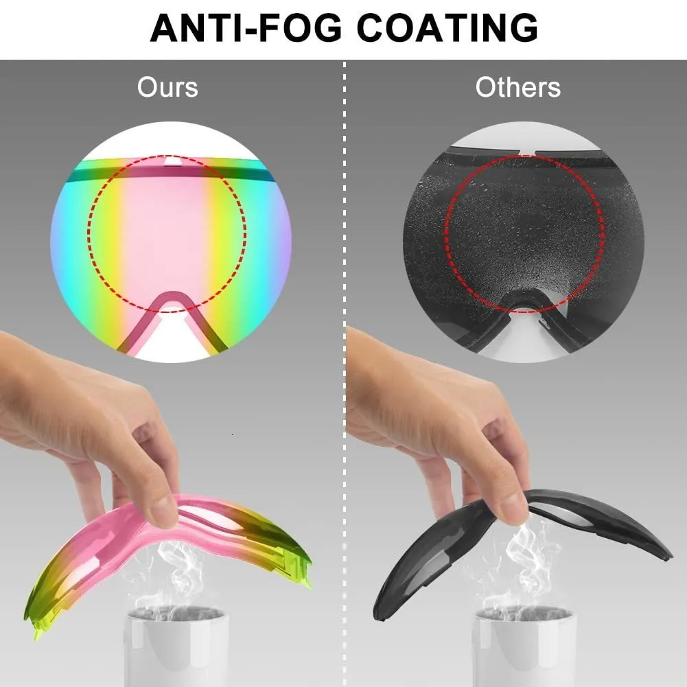 findway - Gafas de esquí, 100 % protección contra rayos ultravioleta, OTG,  gafas de nieve para hombres, mujeres y jóvenes