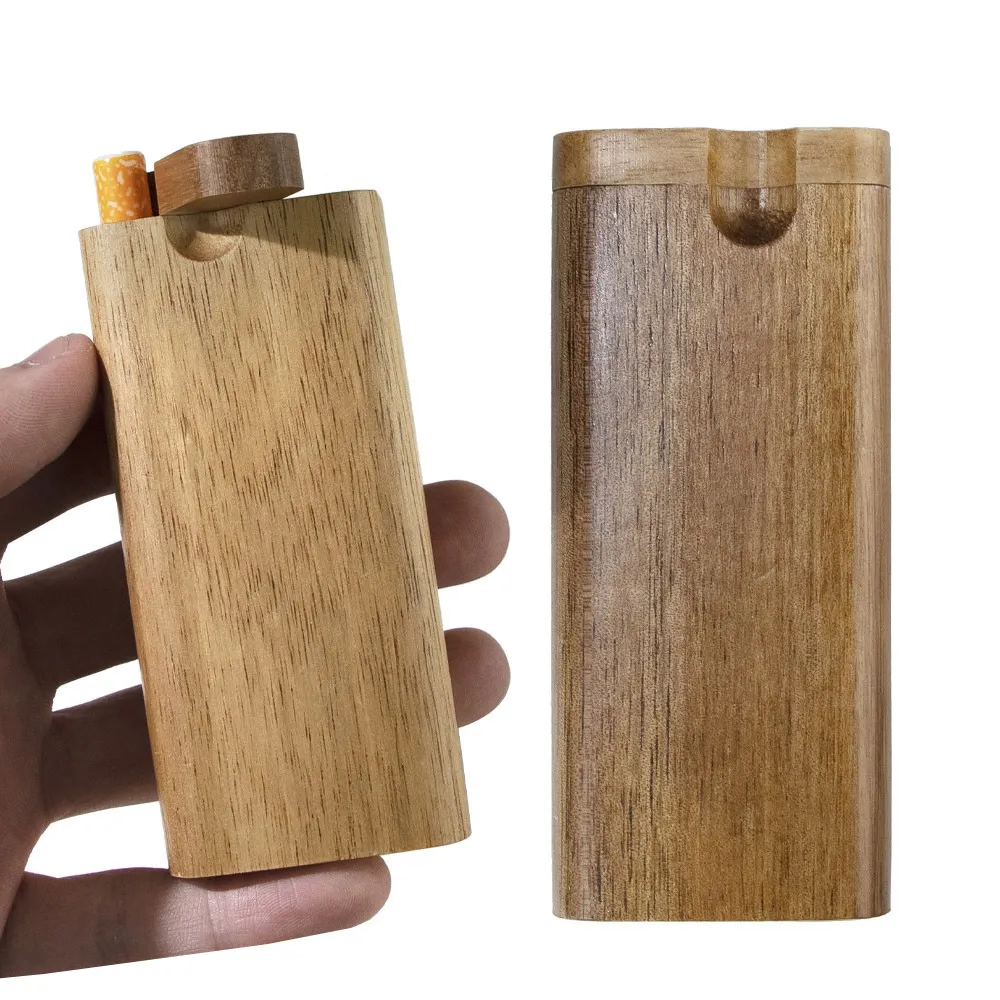 Caja de madera para cigarrillos DIY, tubo hecho a mano, refugio de madera con tubos de cerámica, filtros de cigarrillos, caja de madera