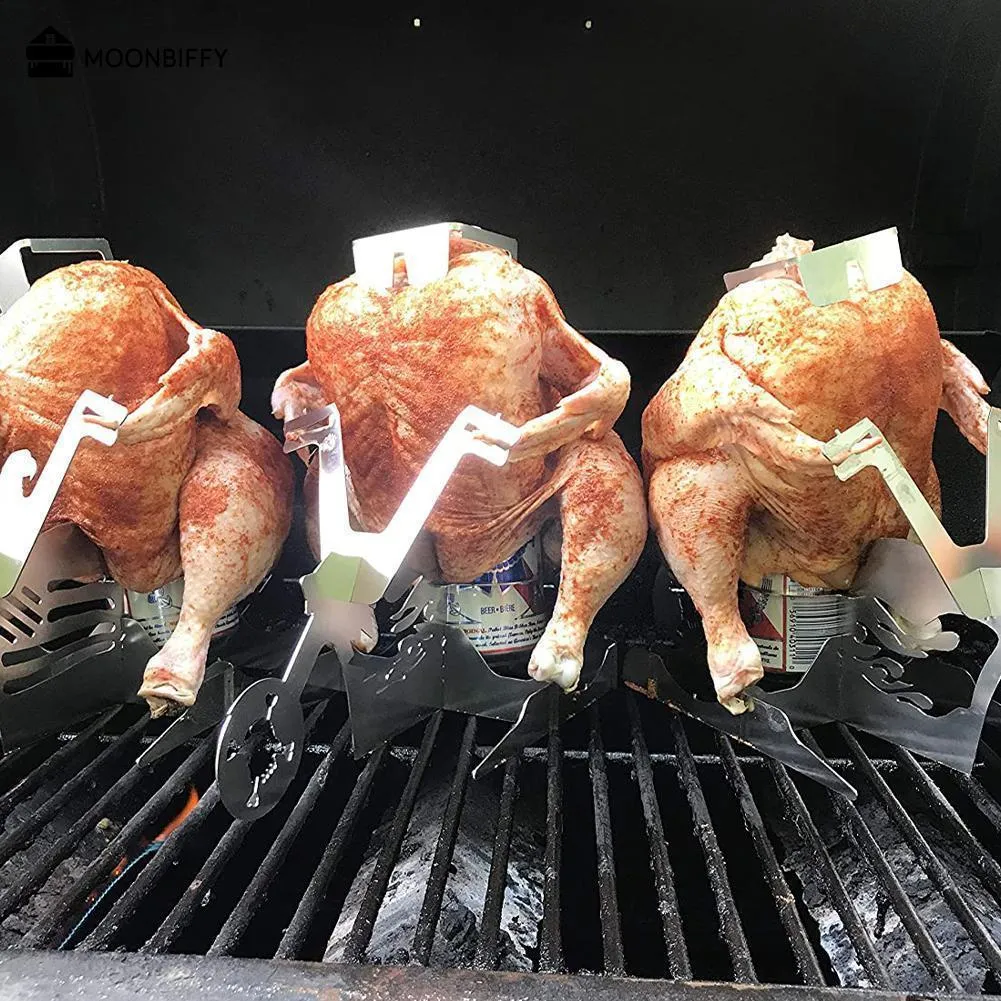Rib Rack For Smoking Holder Stainless Steel Beer Butt Chicken