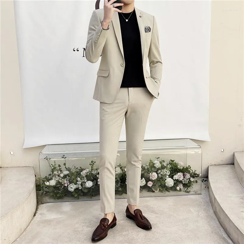 Beige lightweight linen-cotton essential Suit