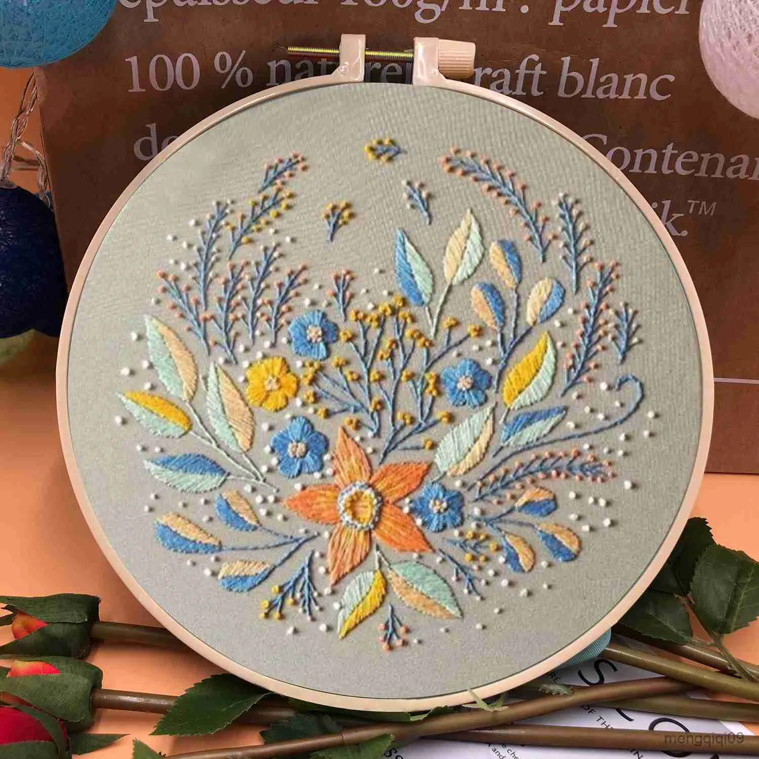 Kinesiska stilprodukter Lavendelblommor Broderi DIY Nålverk HUSBUTMönster Mönster Needlecraft för nybörjare Cross Stitch Artcraft (med R230804