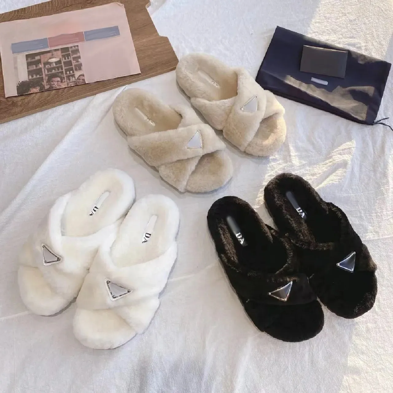 Vintage clearance fluffy slippers