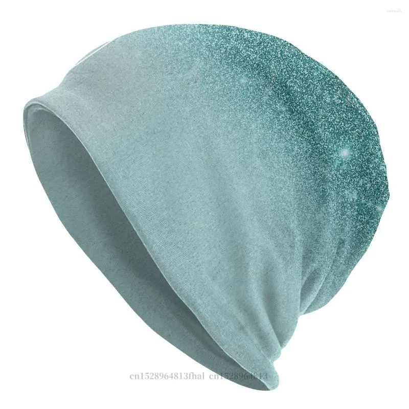 Bérets Bonnet chapeaux dégradé coloré hommes femmes bleu sarcelle Ombre paillettes étincelle hiver chaud casquette rue Skullies bonnets casquettes