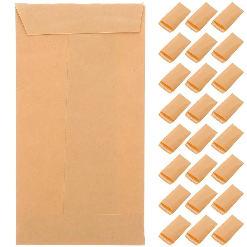 Emballage cadeau 100 Pcs Enveloppes pour cartes de visite Cash Money Kraft Saving Brown Mailing