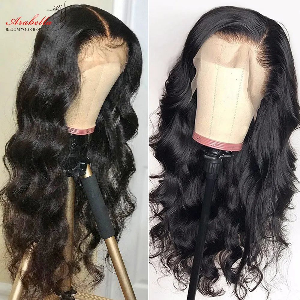 13x6 hd Kant Voor Pruik 100% Menselijk Haar Pruiken Arabella Remy PrePlucked Body Wave Pruik 13x4 Transparante Sluiting Menselijk Haar Kant Pruiken