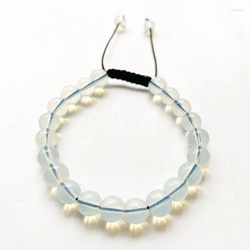 Strand White Opalite Stone Bracelet Thérapeutique Énergie Guérison 8mm Reiki Cristaux Adjustale 1pc