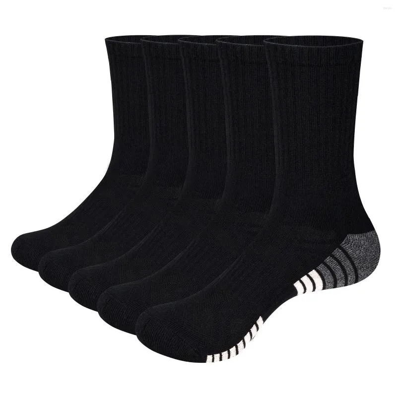 Sports Socks YUEDGE Mens Athletic Hiking Breathable Cotton Moisture Wicking Casual Work For Men Size 37-46 5 Pairs
