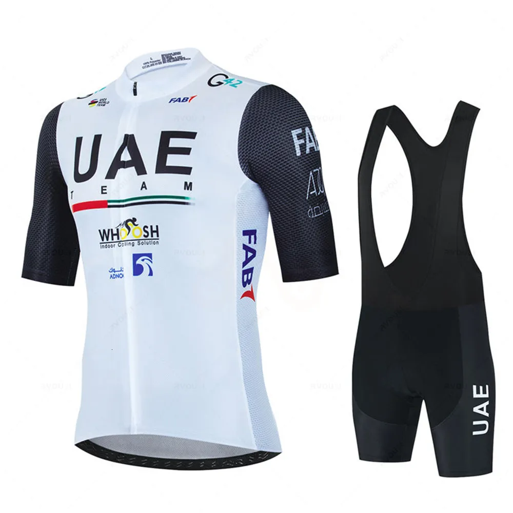 Cycling Jersey Sets Cycling Jersey Sets Uae Set MTB Uniform Bike Clothing Summer Breathable Bicycle Shirt Ropa Ciclismo Bib Pants Maillot 240327