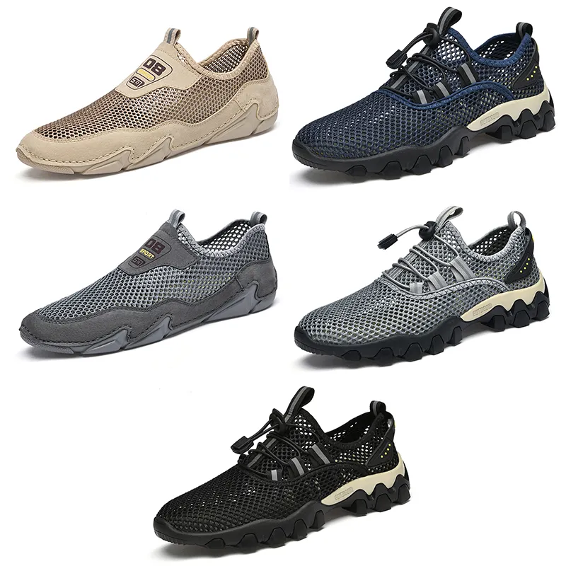 2023 Light Style Mountain Casual Shoes Men Black Grey Brow Bule Beige Breattable Mens Trainers Outdoor Sports Sneakers Color 5