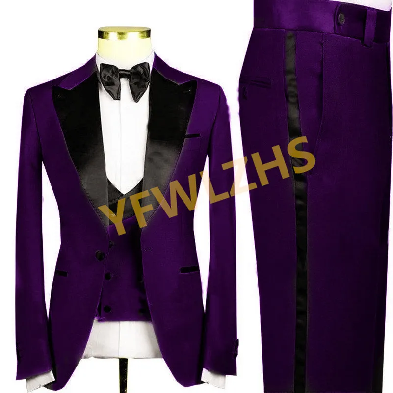 Red Tuxedo Suit for Groom - Notched Lapel With One Button - Populay World main image 1