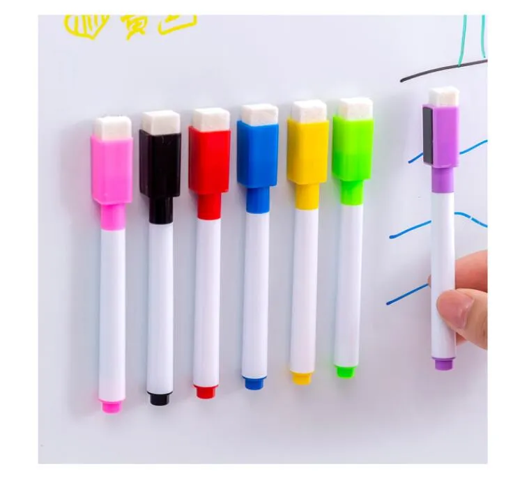 Whiteboard Marker Magnetic Whiteboard Pen Dry Erase White Board Markers Magnet Pens Built In Eraser Office School Supplies