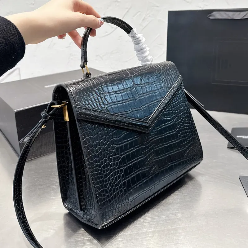 Women s Crocodile PU Leather Shoulder Bag Designer Top Handle Crossbody Handbag