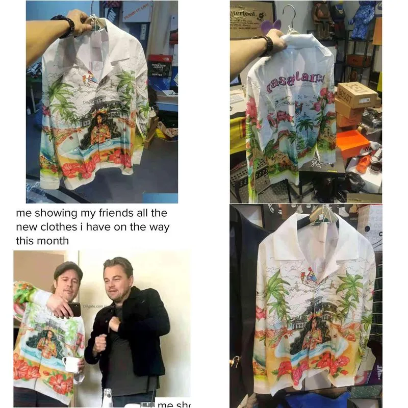 Herren Freizeithemden Casablanca 2021Ss Hawaiianisches Baumwollhemd Drop Delivery Bekleidung Herrenbekleidung Dhu4H