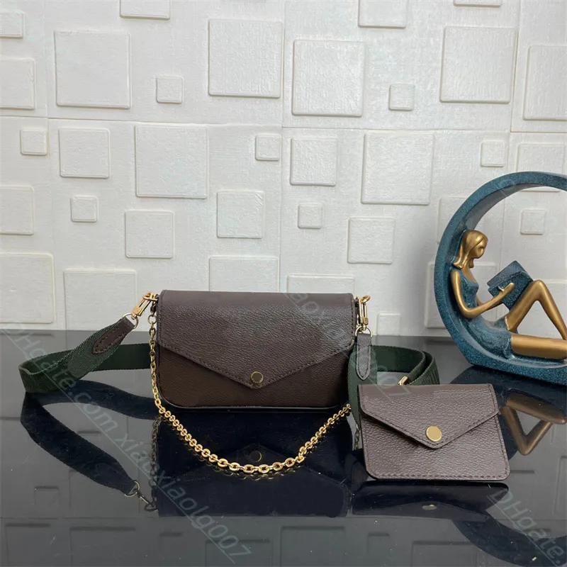 Designer famoso M80091 2 pezzi set borse a tracolla Borsa da donna F E LICIE STRAP Borsa a tracolla in vera pelle Borse a tracolla pochette borse hobo portafoglio all'ingrosso