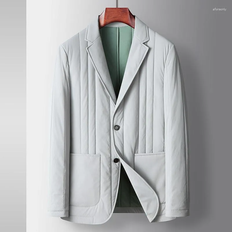 Men's Suits Winter Suit Blazer Cotton Silk Seamless Warm Thick Oversize Jacket Men Button Up Long Sleeve Coat Boys Parkas 3xl 4xl
