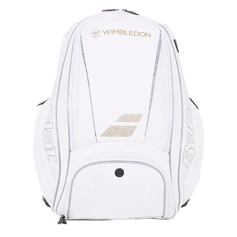 Sacs de rangement Original Wimbledon Sac à dos de tennis blanc pour femmes hommes avec chaussure indépendante pouvant contenir jusqu'à 2 raquettes 230803