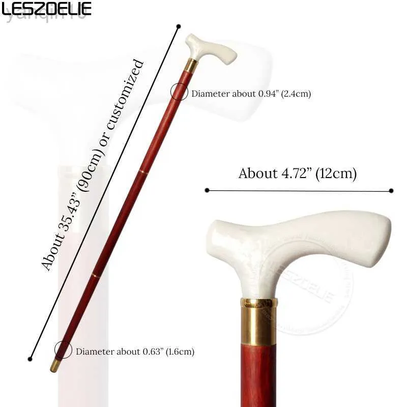 Trekking Poles White Resin Handle African Wooden Luxury Walking