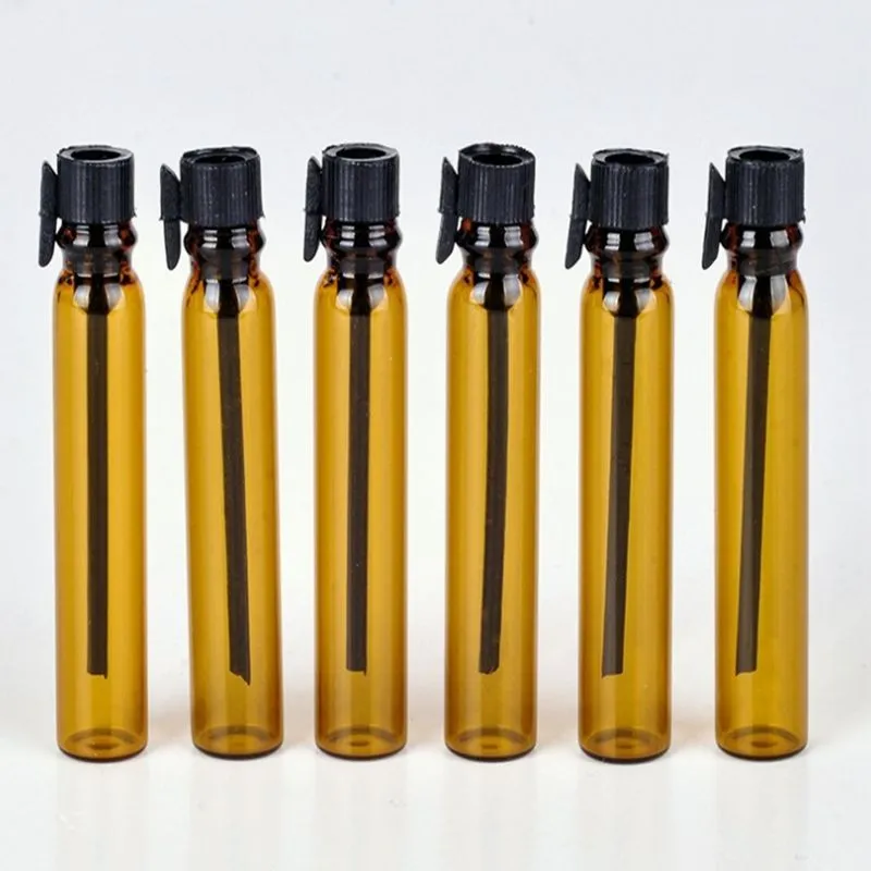 1ml 2ml mikro cam parfüm şişe cam tüp kahverengi şişe boş parfüm şişe damlalık şişeleri